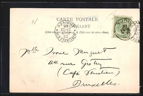 AK Profondeville, Bords de la Meuse, Villa Bivor et Rochers de Tailfer