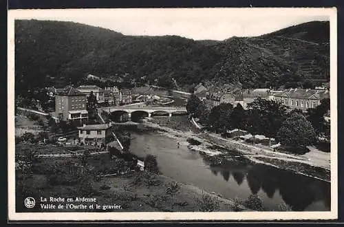 AK La Roche en Ardenne, Vallée de l`Ourthe et le gravier