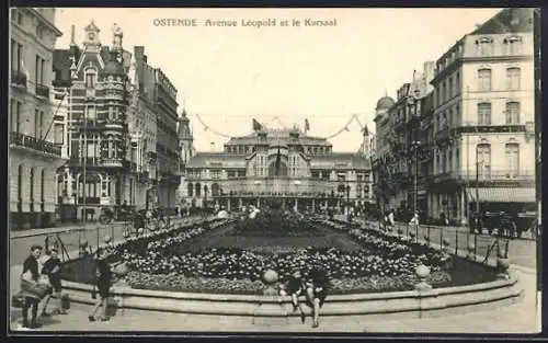 AK Ostende, Avenue Léopold et le Kursaal