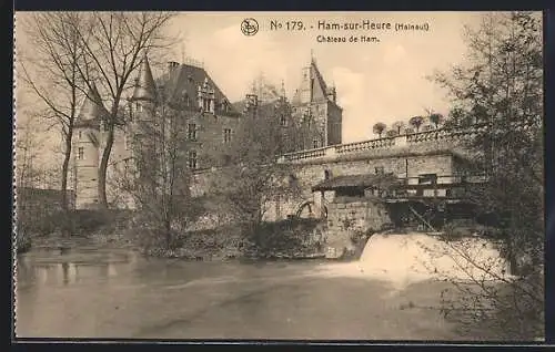 AK Ham-sur-Heure, Le château et la cascade