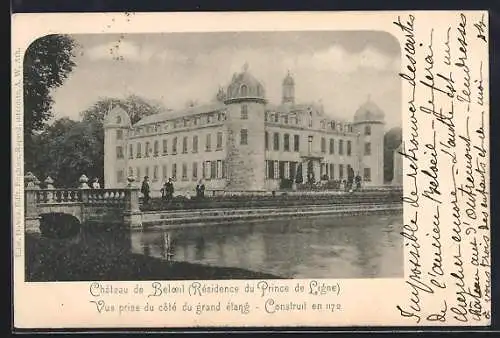AK Beloeil, Château de Beloeil, Vus prise du cote du grand etang