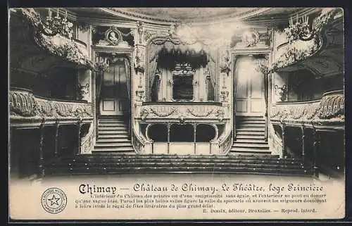 AK Chimay, Cheateau de Chimay, le théâtre, loge princière