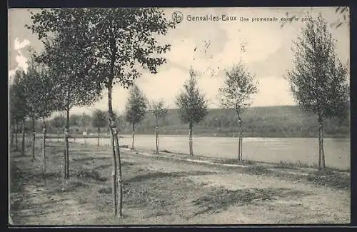 AK Genval-les-Eaux, Une promenade dans le parc