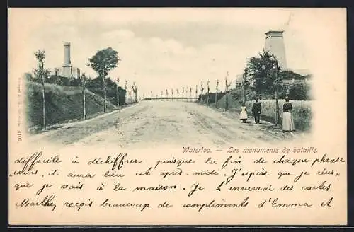AK Waterloo, Les monuments de bataille