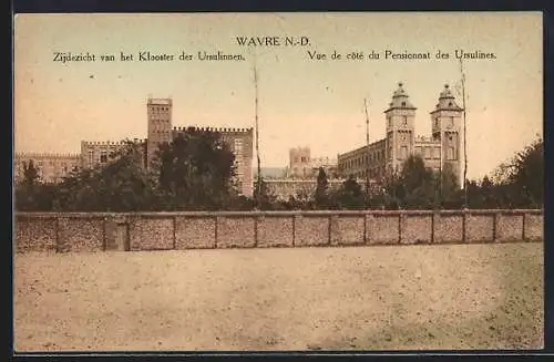 AK Wavre N.- D., Zijdezicht van het Klooster der Ursulinnen