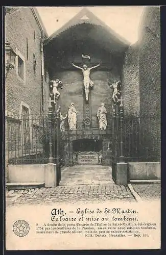 AK Ath, Eglise de St-Martin, Calvaire et mise au tombeau