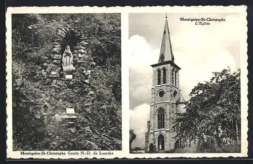 AK Montignies-St-Christophe, Grotte N.-D. de Lourdes, L`Église