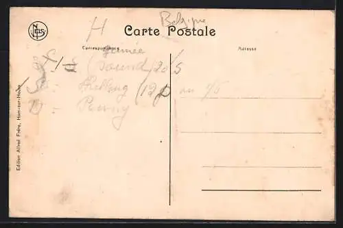 AK Ham-sur-Heure, Panorama mit Kirche