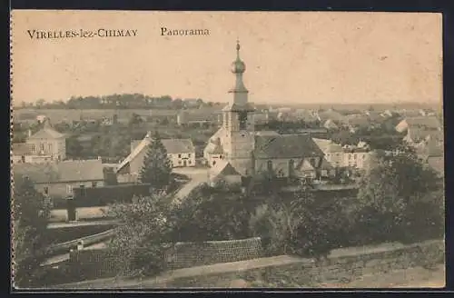 AK Virelles-lez-Chimay, Panorama mit Kirche