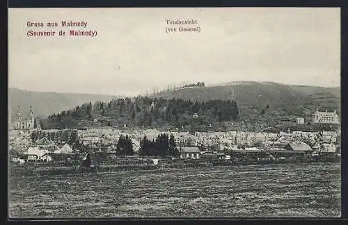 AK Malmedy, Totalansicht mit Kirche