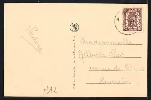 AK Hal, Kirche, Innenansicht, Bahnhof