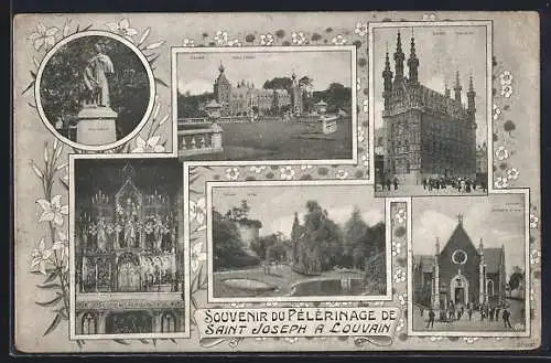 AK Louvain, Pélérinage de Saint Joseph, Kirche, Innenansicht, Denkmal