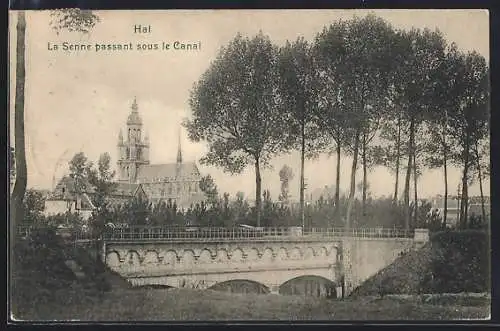 AK Hal, La Senne passant sous le Canal