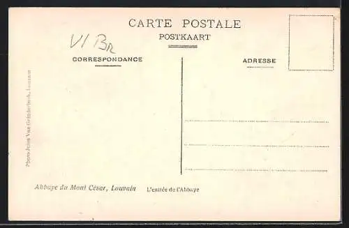 AK Louvain, Abbaye du Mont César, L`entrée de l`Abbaye