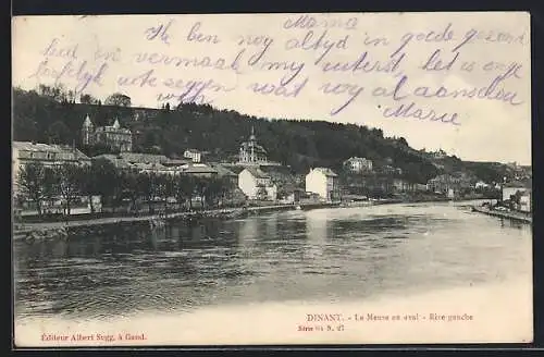 AK Dinant, La Meuse en aval, Rive gauche