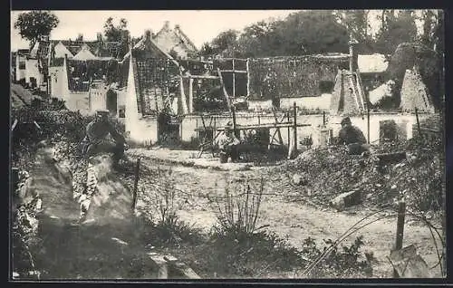 AK Beaurains, Weltkrieg 1914-15, Zerstörte Ortspartie