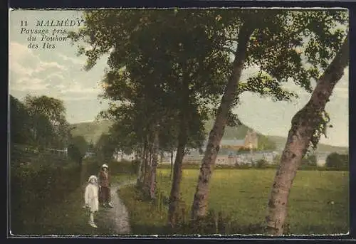 AK Malmédy, Paysage pris du Pouhon des Iles