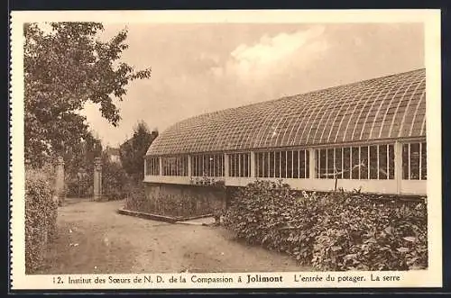 AK Jolimont, Institut des Soeurs de N.D. de la Compassion, l`entree du potager, la serre