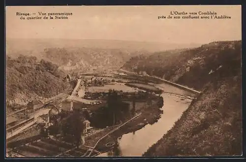 AK Comblain, Rivage, Vue panoramique du quartier de la Station