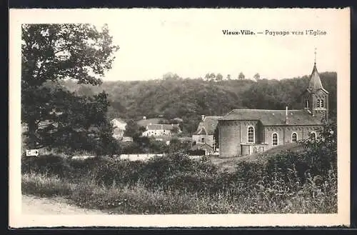 AK Vieux-Ville, Paysage vers l`Eglise