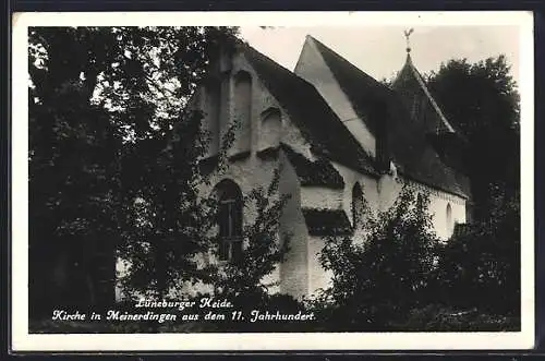 AK Meinerdingen /Lüneburger Heide, Blick auf die Kirche