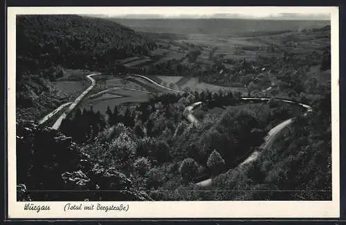 AK Würgau, Totalansicht mit Bergstrasse