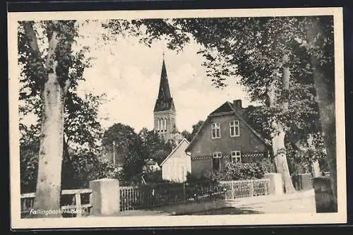 AK Fallingbostel, Dorfstrasse mit Kirche