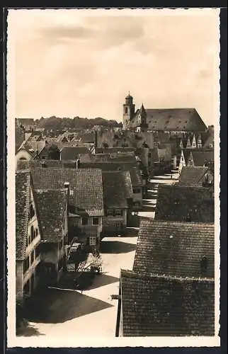 AK Dinkelsbühl, Nördlinger Strasse mit St. Georg Kirche