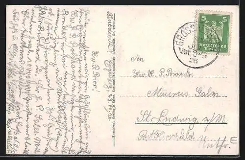 AK Grossheubach, Gesamtansicht mit Blick auf Engelsberg
