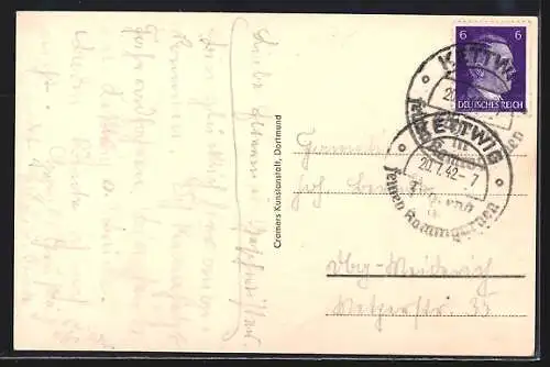 AK Kettwig a. d. Ruhr, Blick auf Burg Oeft und Umgebung