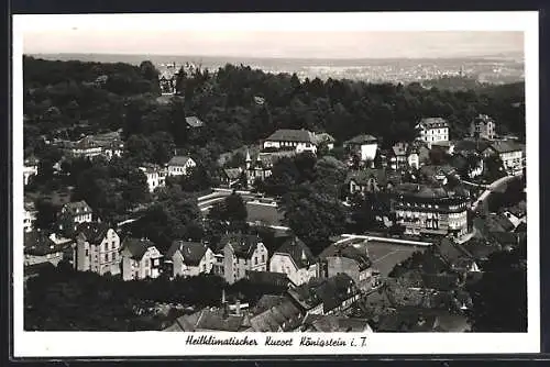 AK Königstein i. T., Blick auf den Kurort aus der Vogelschau