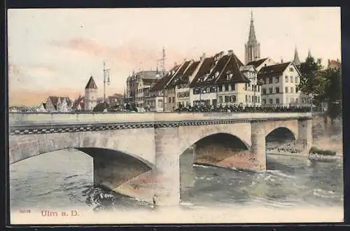 AK Ulm / D., Brücke über die Donau