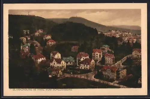 AK Blankenburg /Harz, Ortsansicht vom Schlossberg