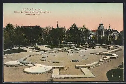 AK Goslar a. Harz, Ruinen des Klosters auf dem Georgenberg