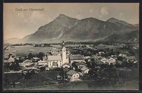 AK Oberaudorf, Ortsansicht aus der Vogelschau
