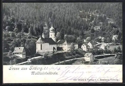 AK Triberg, Sicht auf die Wallfahrtskirche
