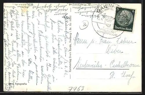 AK Wangen /Untersee, Wasserpartie mit Totalansicht, Hotel u. Pension Frieden
