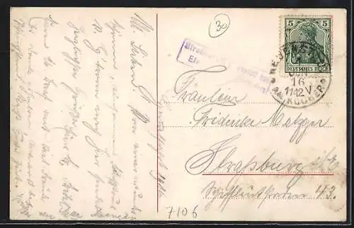 AK Neuenstadt a. Linde, Strassenpartie mit Kirche