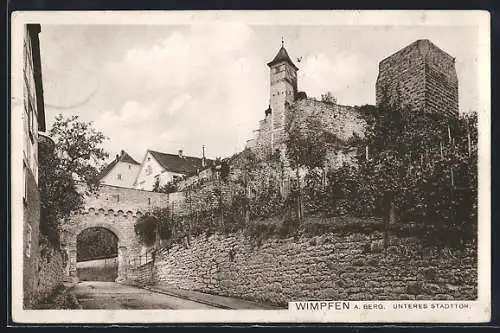 AK Bad Wimpfen, Partie am unteren Stadttor