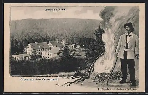 AK Ruhstein / Schwarzwald, Teilansicht, Der Ruhsteinvater Professor Dr. Euting