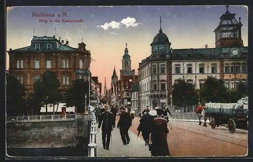 AK Heilbronn a. N., Blick in die Kaiserstrasse