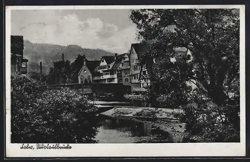 AK Calw, Blick auf die Nikolausbrücke
