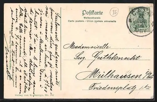 AK Calw, Partie an der Nagold mit Nikolauskapelle