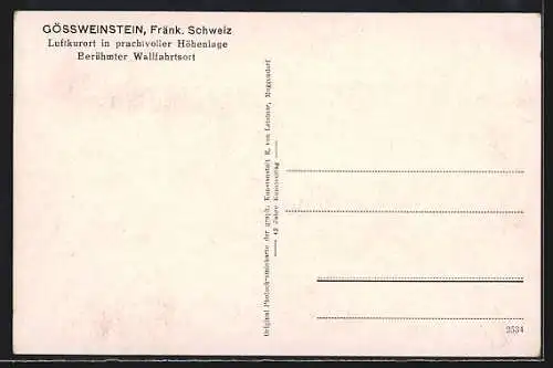 AK Gössweinstein /fränk. Schweiz, Blick auf den Ort