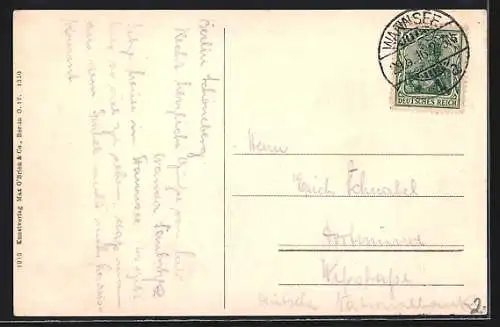 AK Berlin-Tegel, Sonnenuntergang auf dem Tegeler See, Dampfer, Motorboot