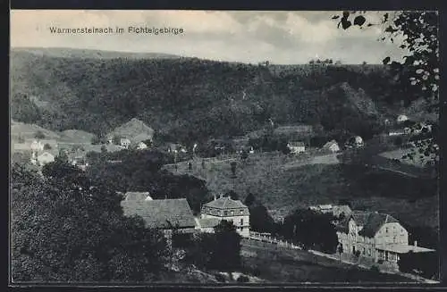 AK Warmensteinach im Fichtelgebirge, Blick auf den Ort aus der Vogelschau