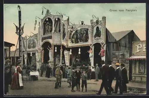 AK Magdeburg, Zelt und Stände auf dem Festplatz