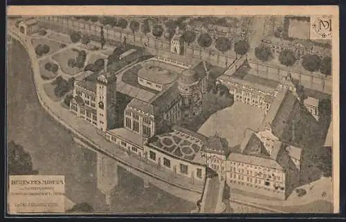 AK München, Deutsches Museum aus der Vogelschau, Ganzsache Bayern