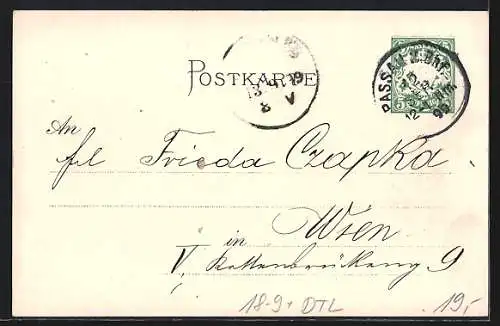 AK Passau, 26. General-Versammlung des Alpenvereins 1899, Panorama, Ganzsache Bayern