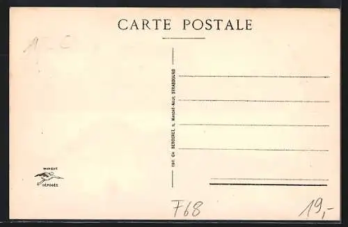 AK Froeningen, Restaurant au Cheval Blanc, Rue de l`Église, Vue Générale